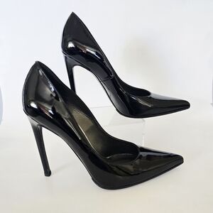 Stuart Weitzman Stuart Pumps Black Patent Leather Size 10.5 M Pointed Toe Heels